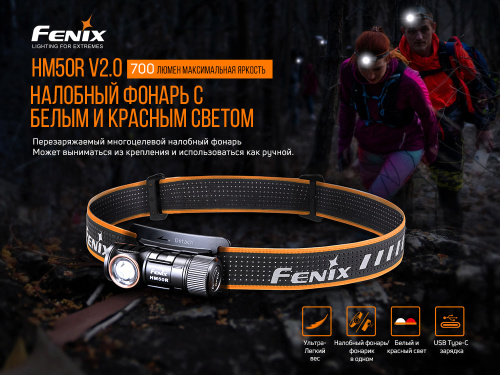 Налобный фонарь Fenix HM50R V2.0, HM50RV20 фото 6